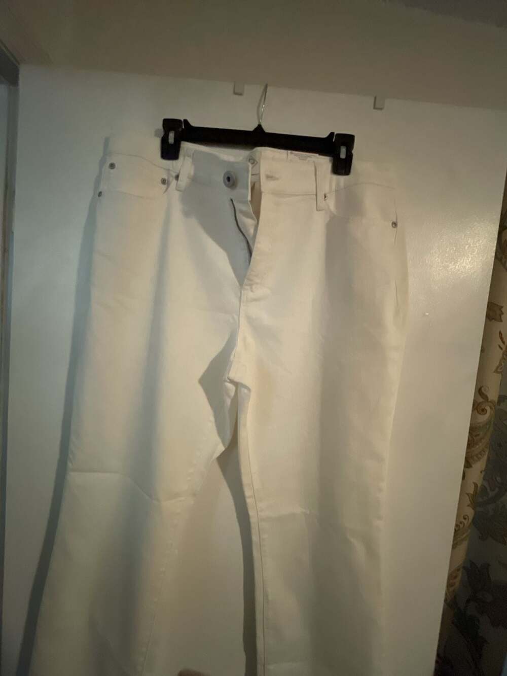 St. John's Bay Women's Straight Leg White Denim Jeans